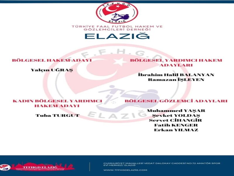 2024-2025 Futbol Sezonu için Bölgesel Hakem ve Gözlemci Teklifi