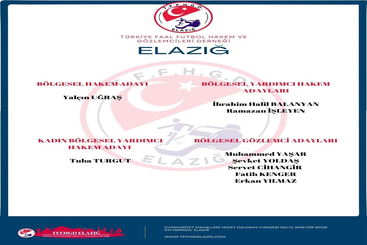 2024-2025 Futbol Sezonu için Bölgesel Hakem ve Gözlemci Teklifi