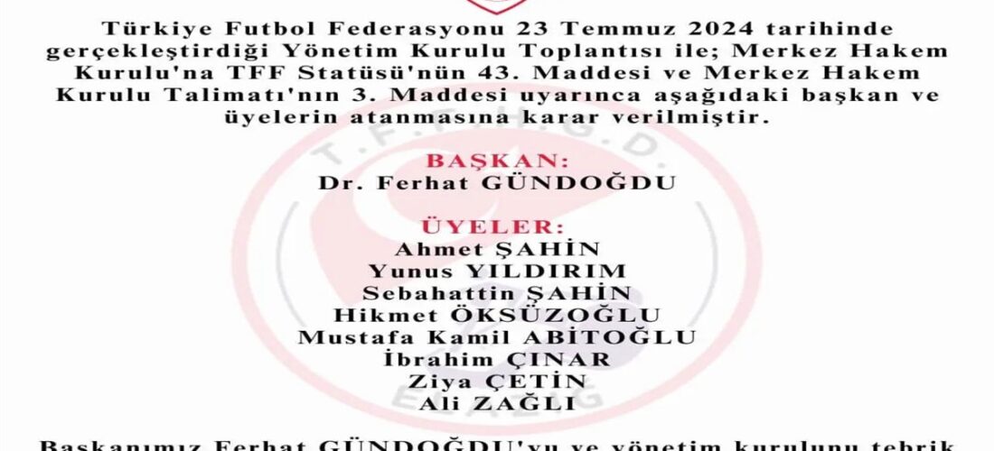 MHK Başkanı Ferhat GÜNDOĞDU Oldu