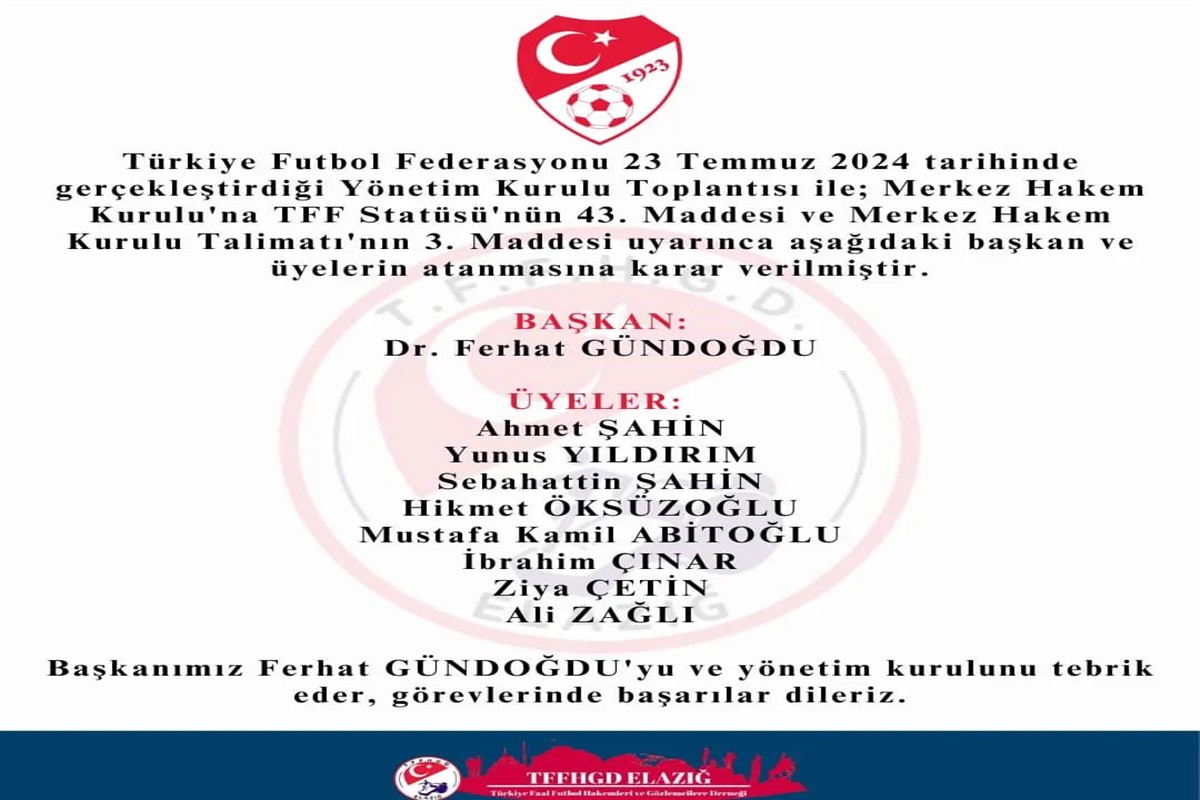 MHK Başkanı Ferhat GÜNDOĞDU Oldu