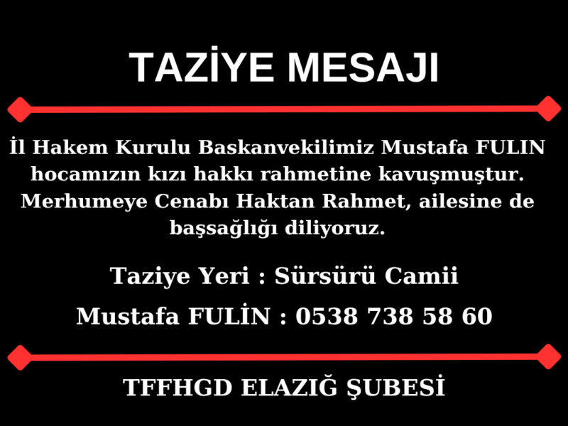 TAZİYE MESAJI